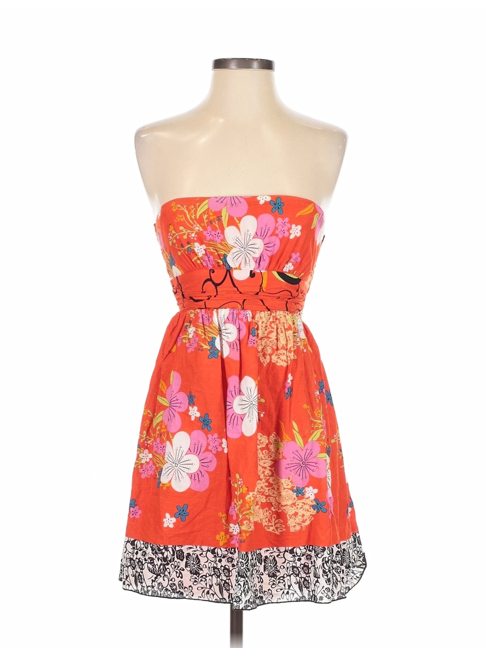 Forever 21 Strapless Coral Floral Sundress
